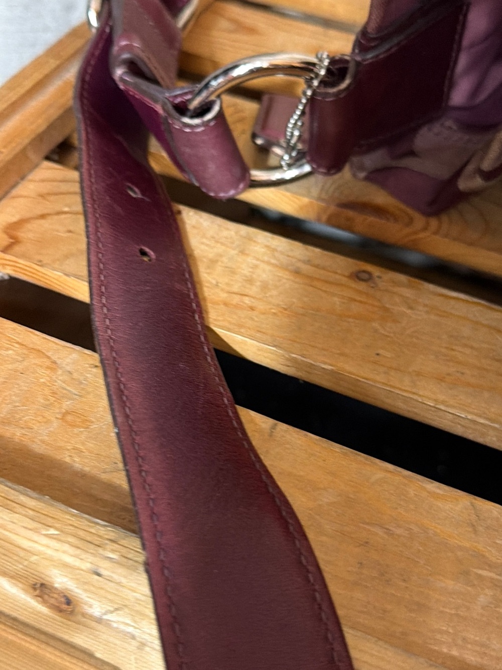 Coach Vintage Penelope Bordeaux Burgundy Optic Signature Hobo Shoulder Bag - Picture 13 of 16